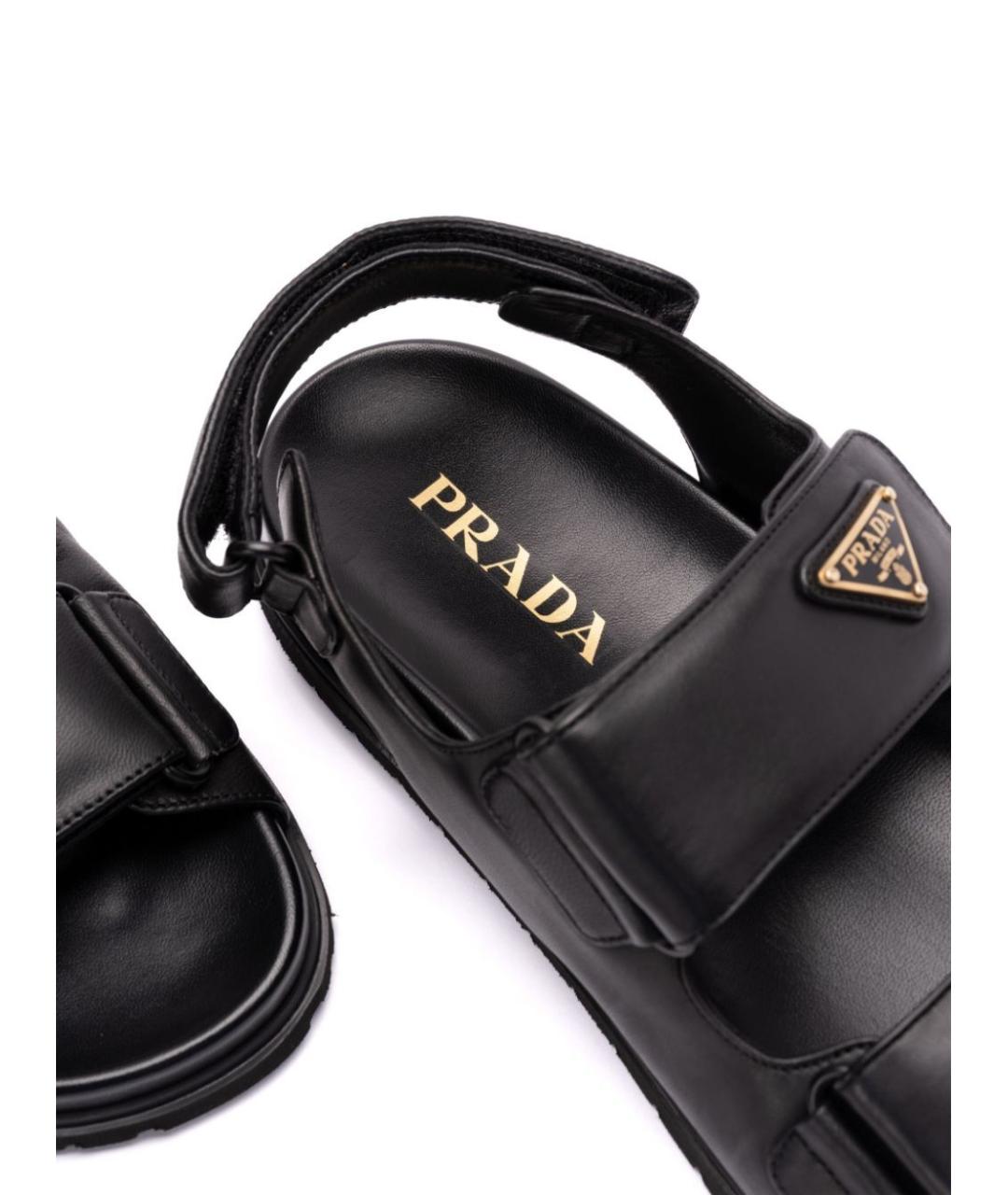 PRADA Черные кожаные сандалии, фото 3