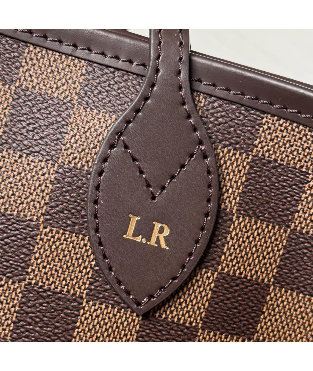 LOUIS VUITTON Коричневая кожаная сумка тоут, фото 6