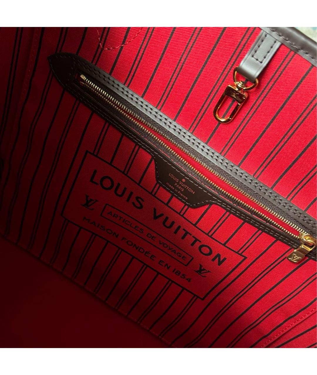 LOUIS VUITTON Коричневая кожаная сумка тоут, фото 3