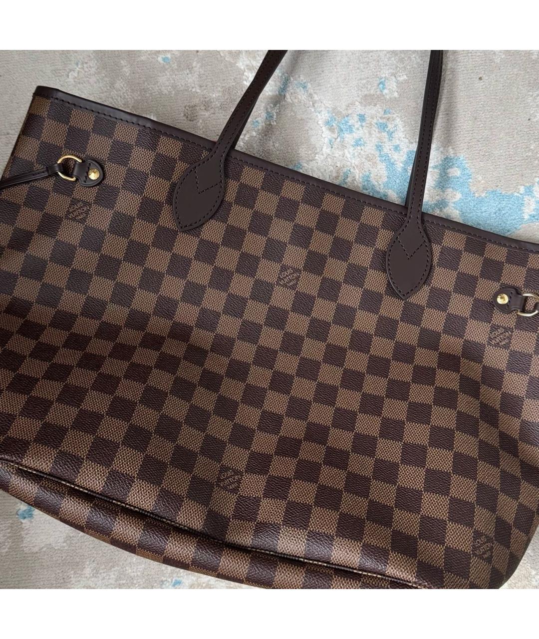 LOUIS VUITTON Коричневая кожаная сумка тоут, фото 2