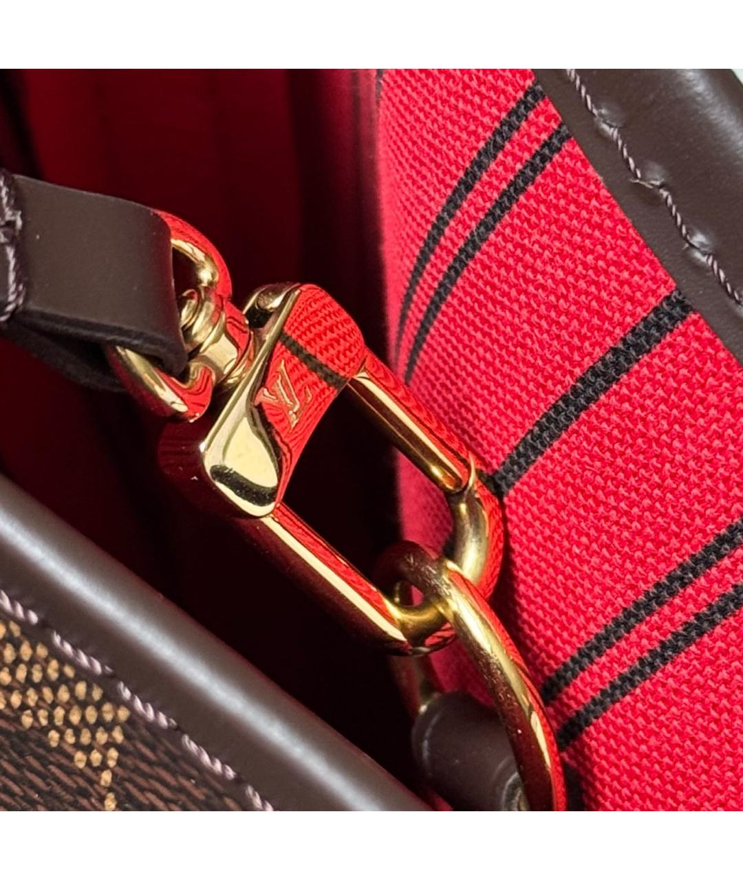 LOUIS VUITTON Коричневая кожаная сумка тоут, фото 5