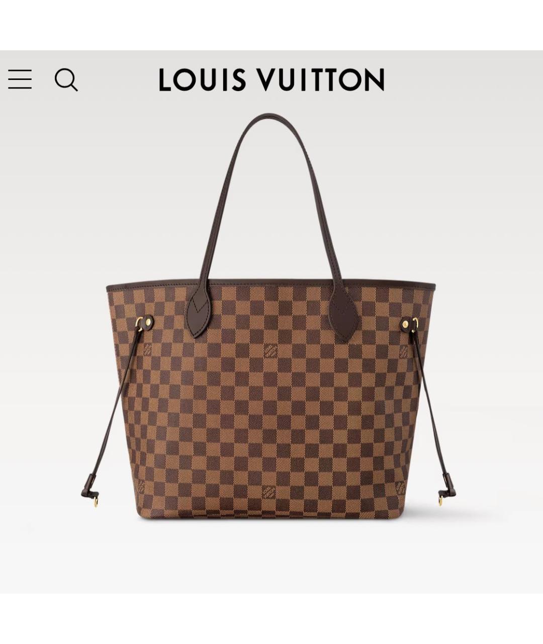 LOUIS VUITTON Коричневая кожаная сумка тоут, фото 9