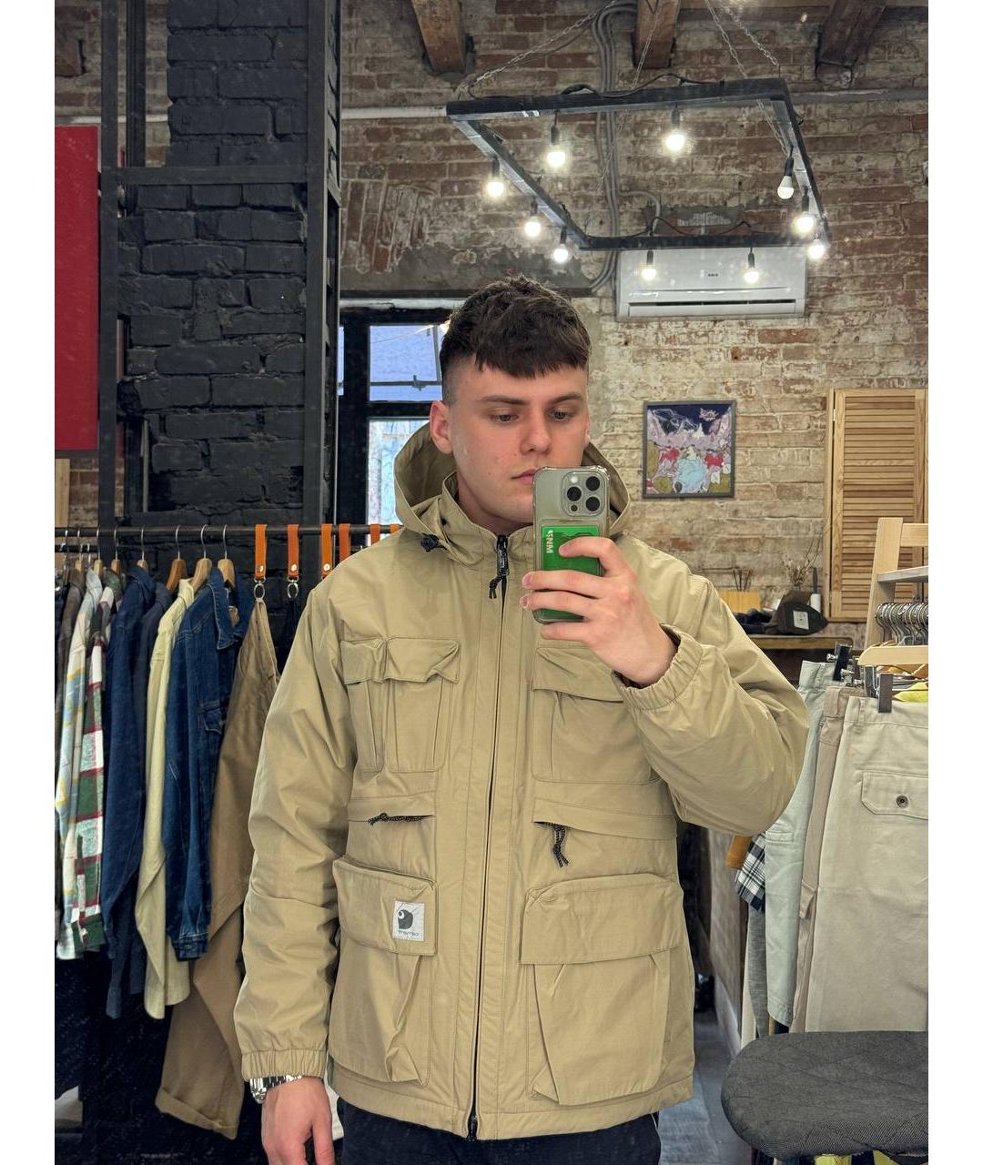 CARHARTT WIP Бежевая полиэстеровая куртка, фото 6