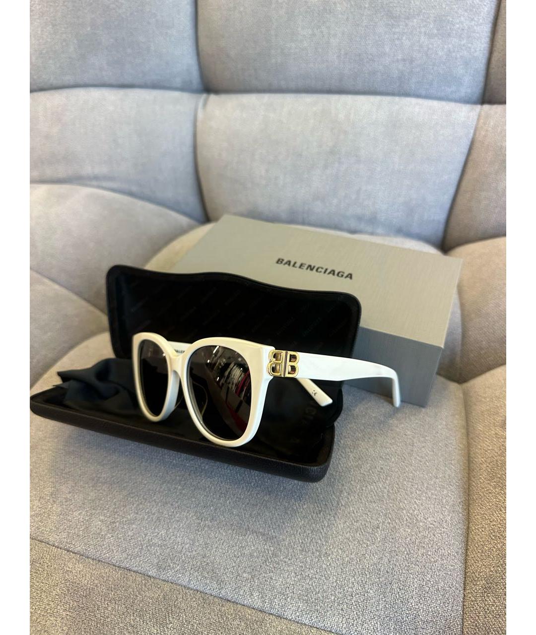BALENCIAGA Белые пластиковые солнцезащитные очки, фото 2
