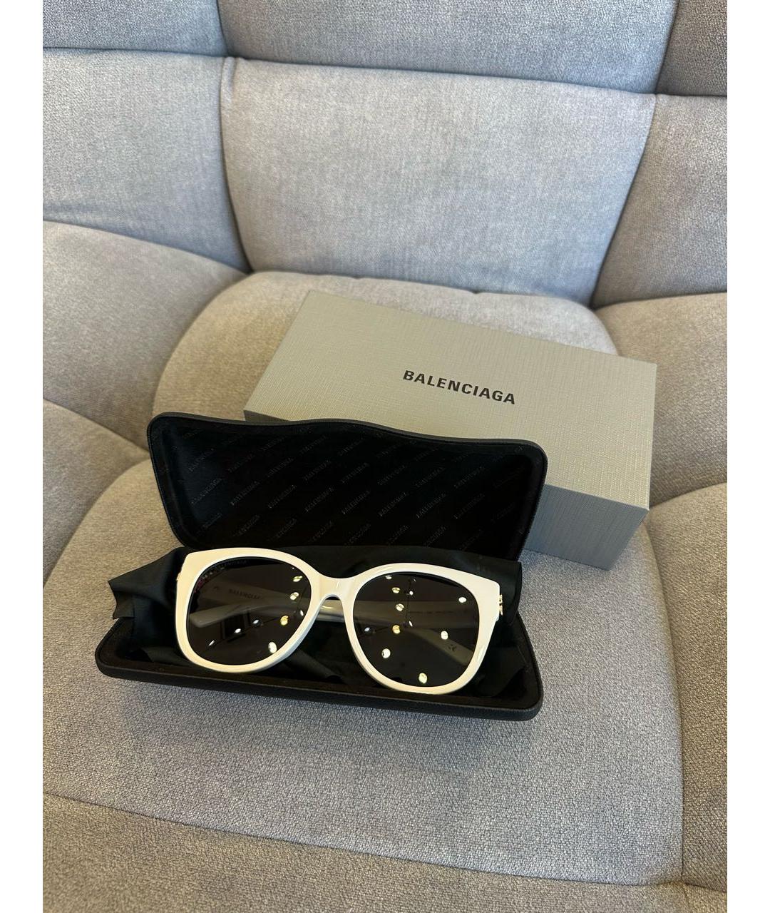 BALENCIAGA Белые пластиковые солнцезащитные очки, фото 7