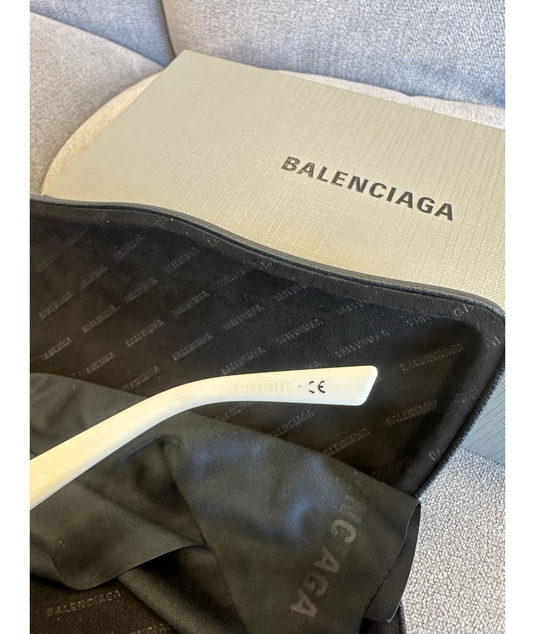BALENCIAGA Белые пластиковые солнцезащитные очки, фото 6