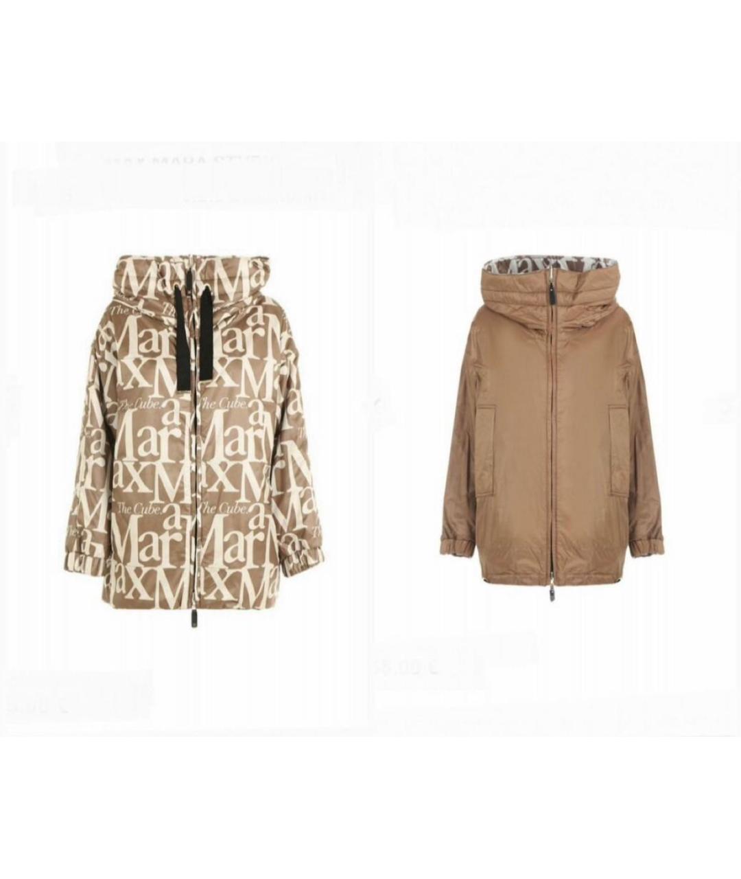 MAX MARA Бежевая полиэстеровая куртка, фото 8