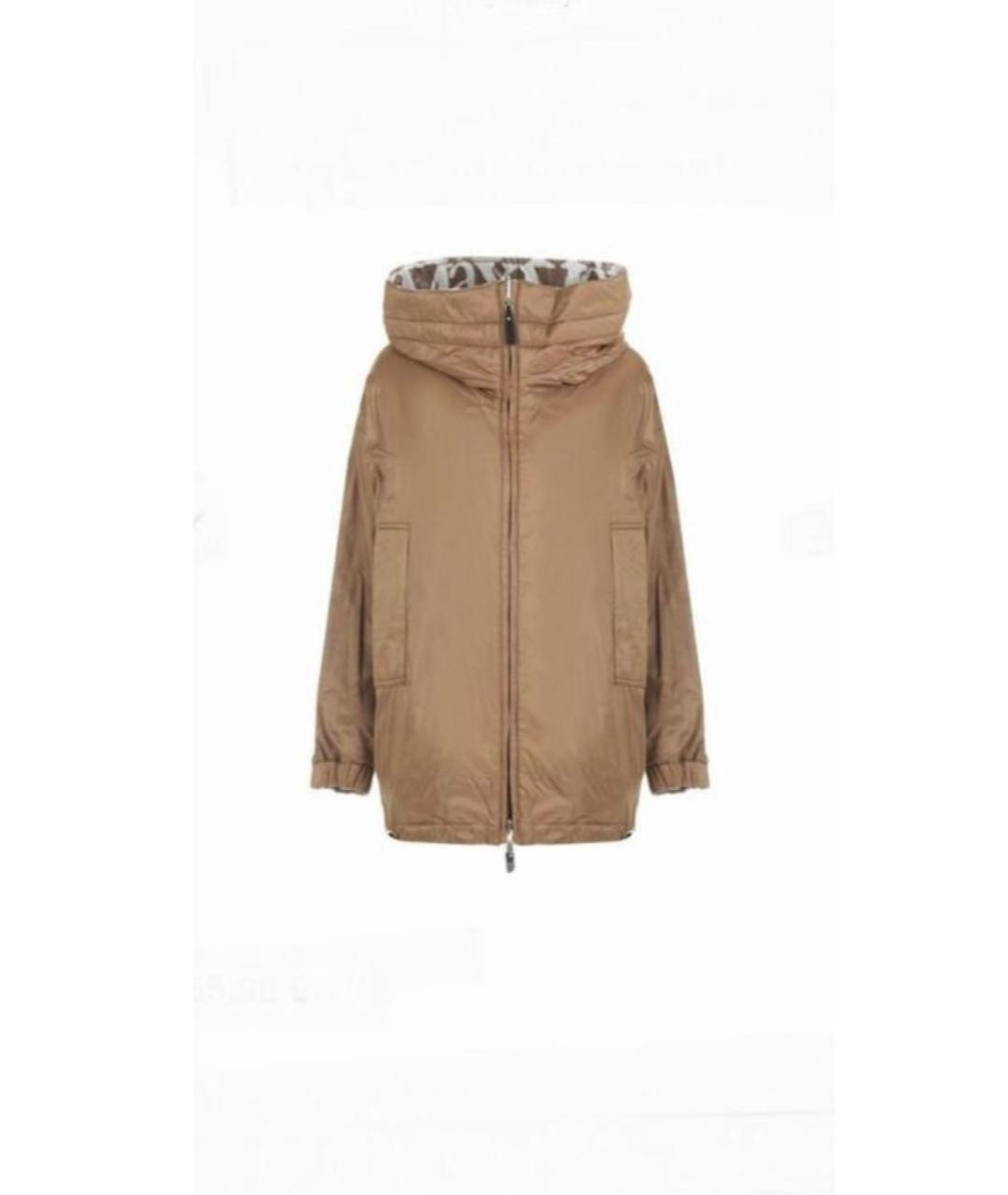 MAX MARA Бежевая полиэстеровая куртка, фото 7