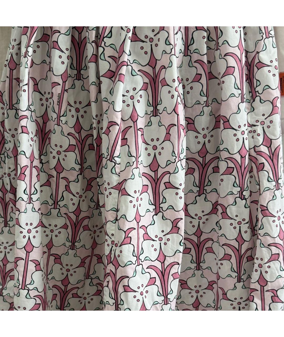 PRADA Коралловая хлопковая юбка миди, фото 4