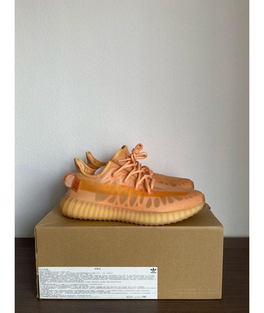 ADIDAS YEEZY Оранжевое текстильные кроссовки, фото 3