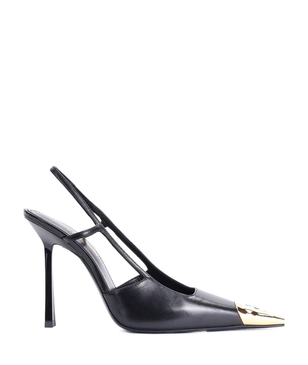 SAINT LAURENT Черные кожаные туфли, фото 1