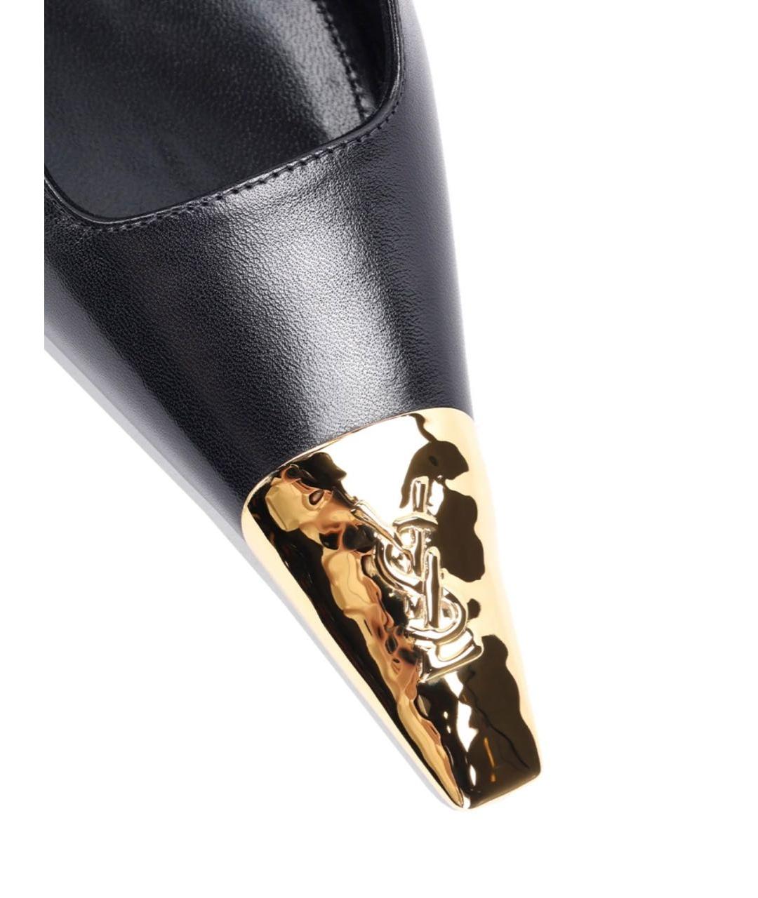 SAINT LAURENT Черные кожаные туфли, фото 4