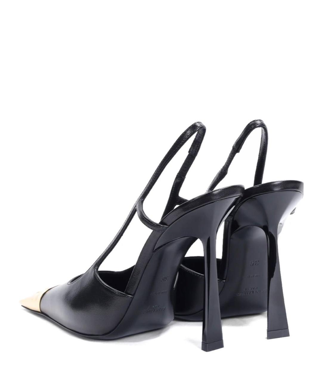 SAINT LAURENT Черные кожаные туфли, фото 2