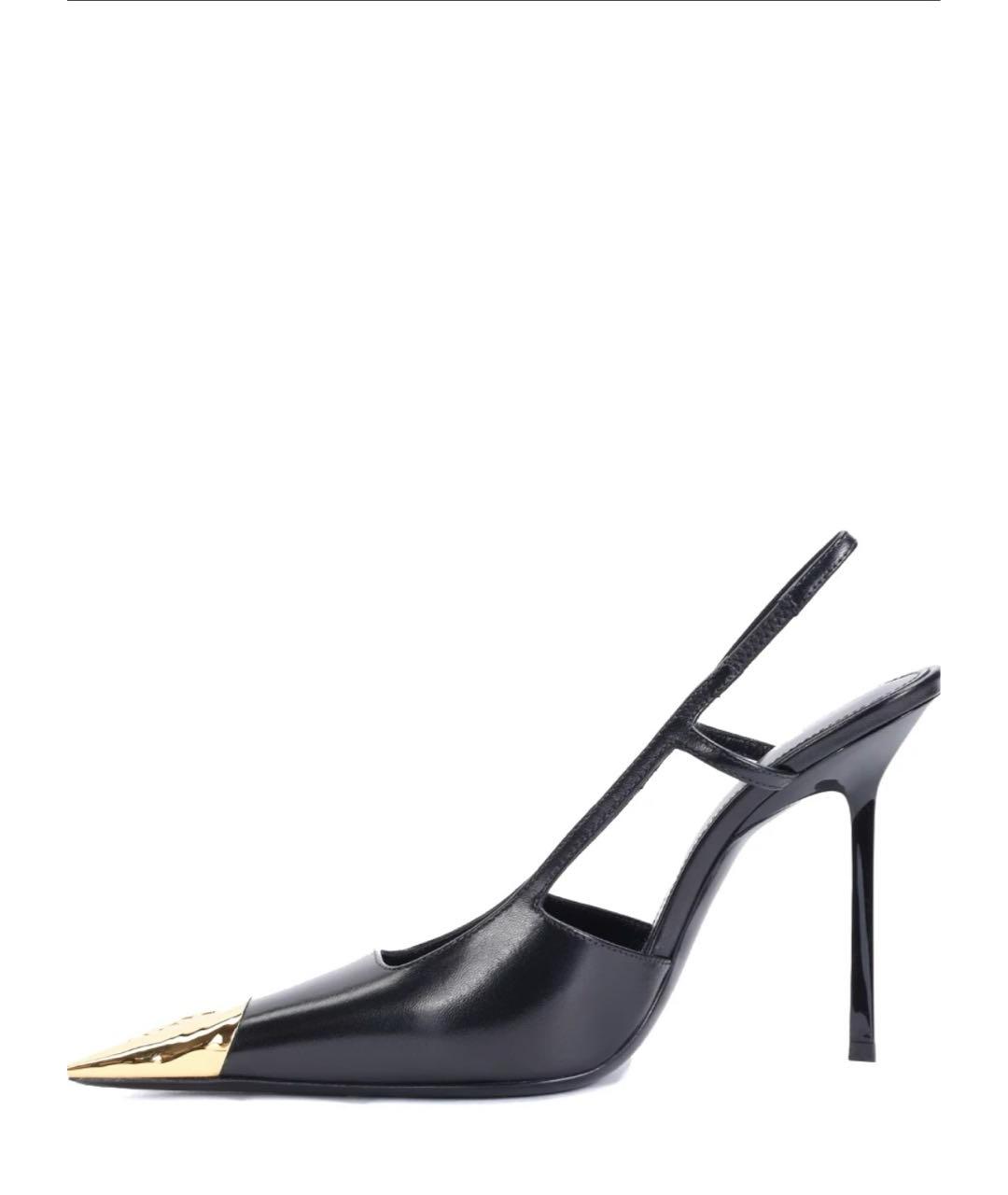 SAINT LAURENT Черные кожаные туфли, фото 3