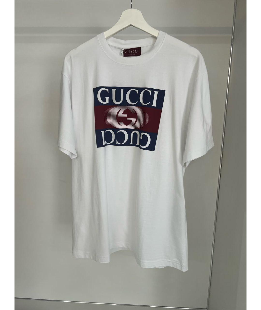 GUCCI Белая хлопковая футболка, фото 7