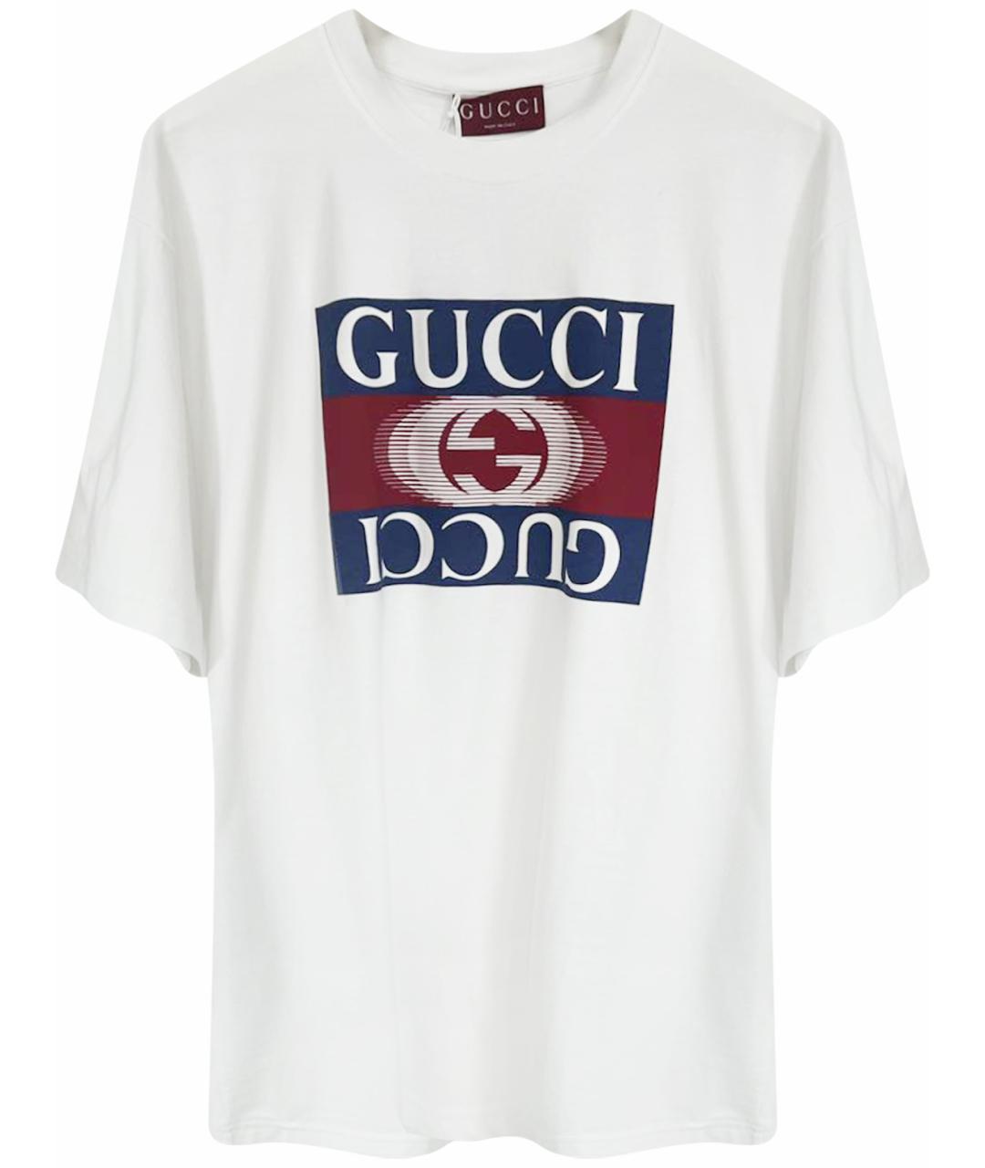 GUCCI Белая хлопковая футболка, фото 1