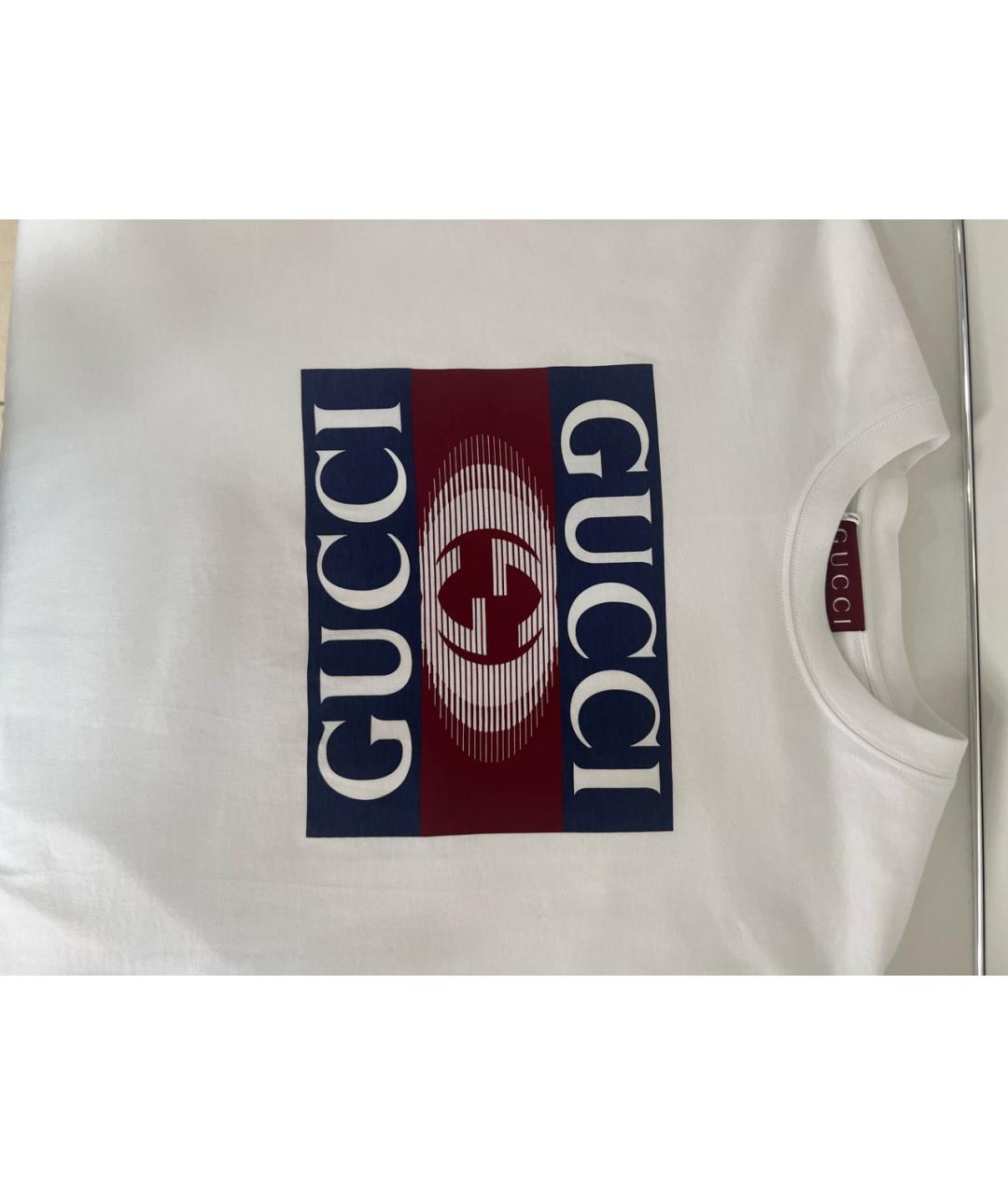 GUCCI Белая хлопковая футболка, фото 4
