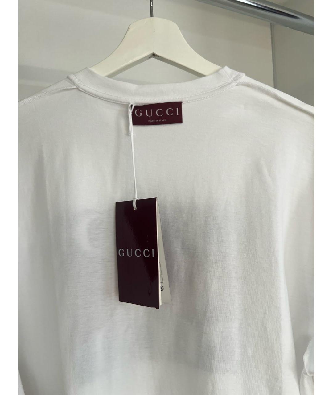 GUCCI Белая хлопковая футболка, фото 3
