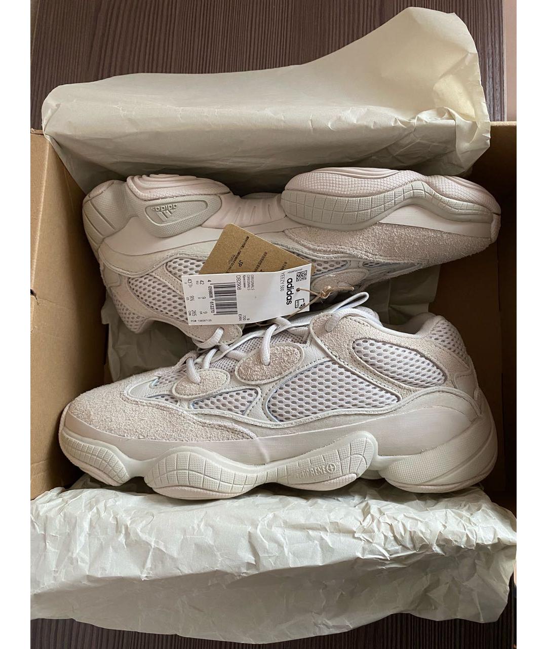 ADIDAS YEEZY Белые замшевые кроссовки, фото 2