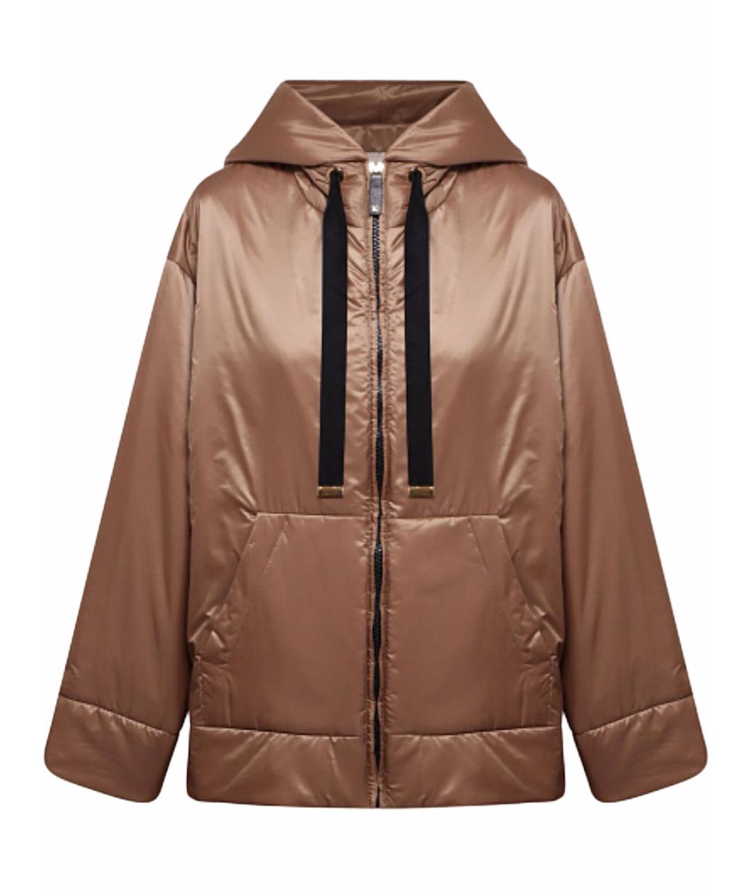 MAX MARA Коричневая полиэстеровая куртка, фото 1