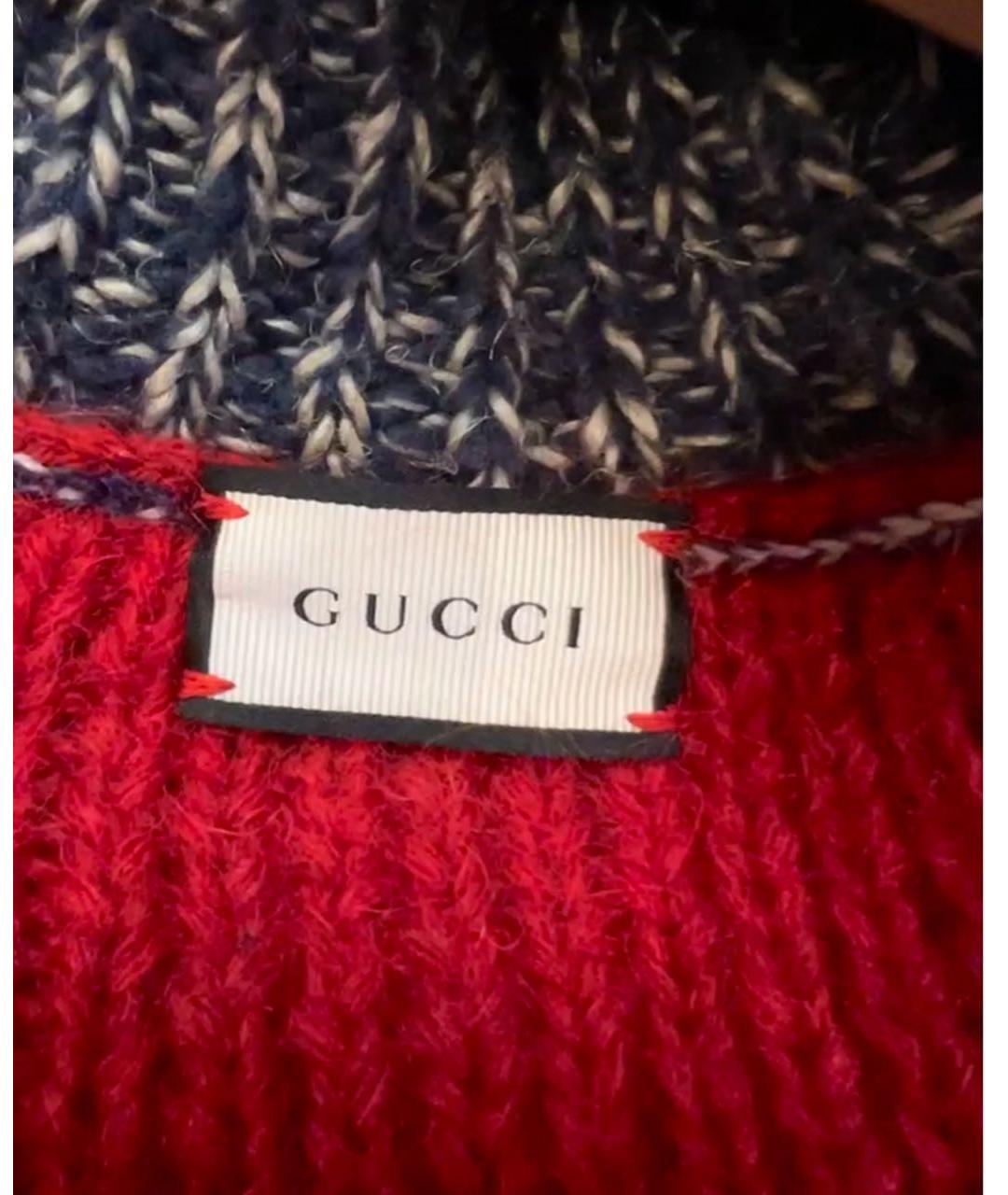 GUCCI Красный шерстяной воротник, фото 6