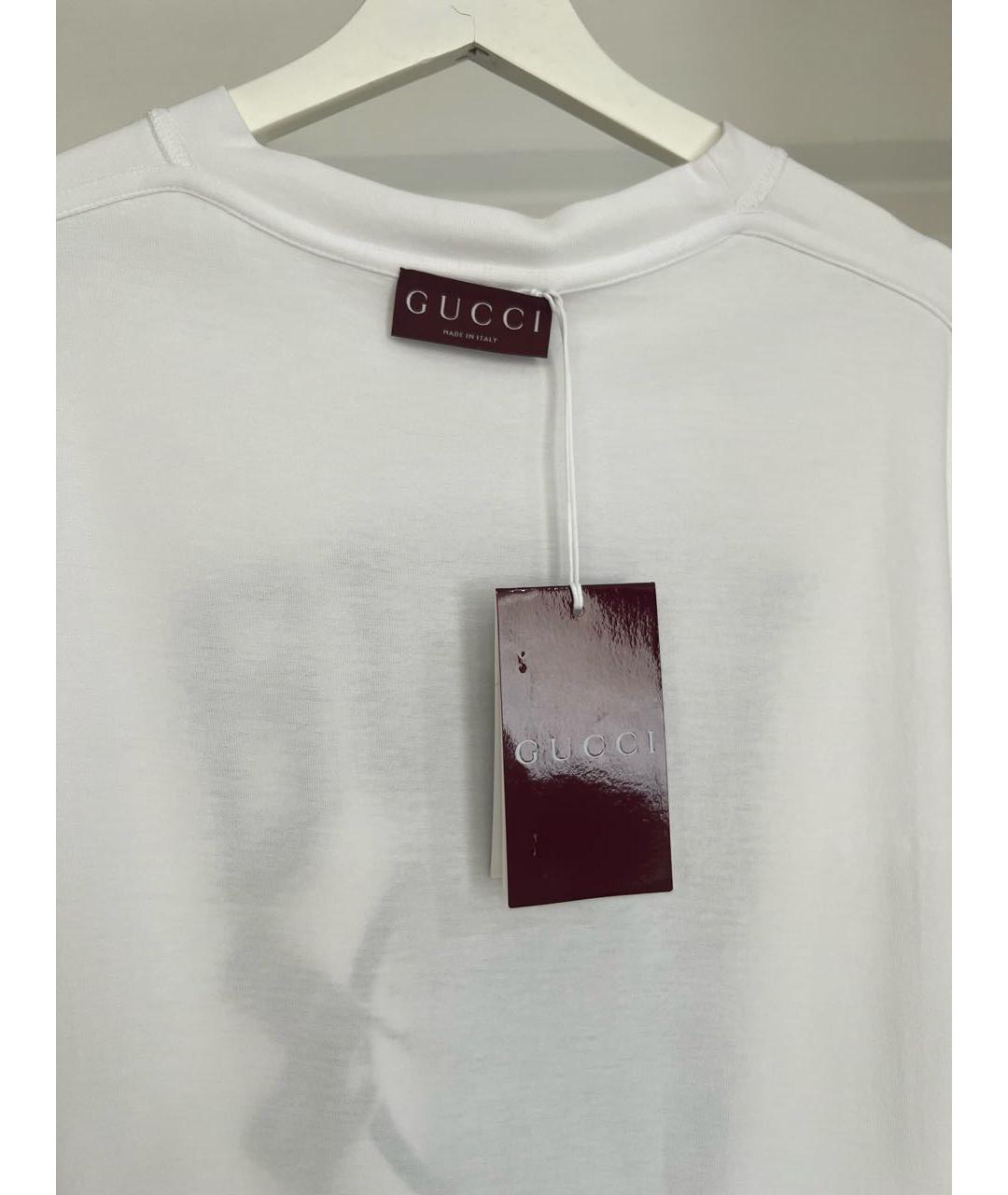 GUCCI Белая хлопковая футболка, фото 3