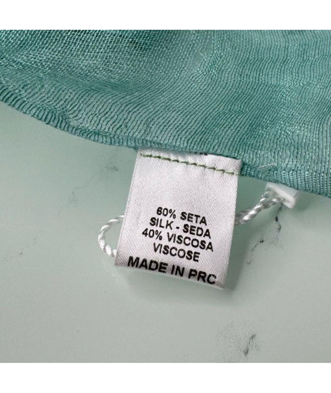 MAX MARA Бирюзовый шелковый шарф, фото 3