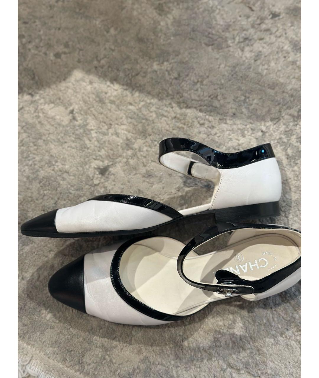 CHANEL Белые кожаные туфли, фото 9