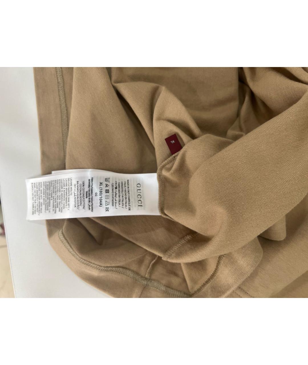 GUCCI Бежевая хлопковая футболка, фото 6