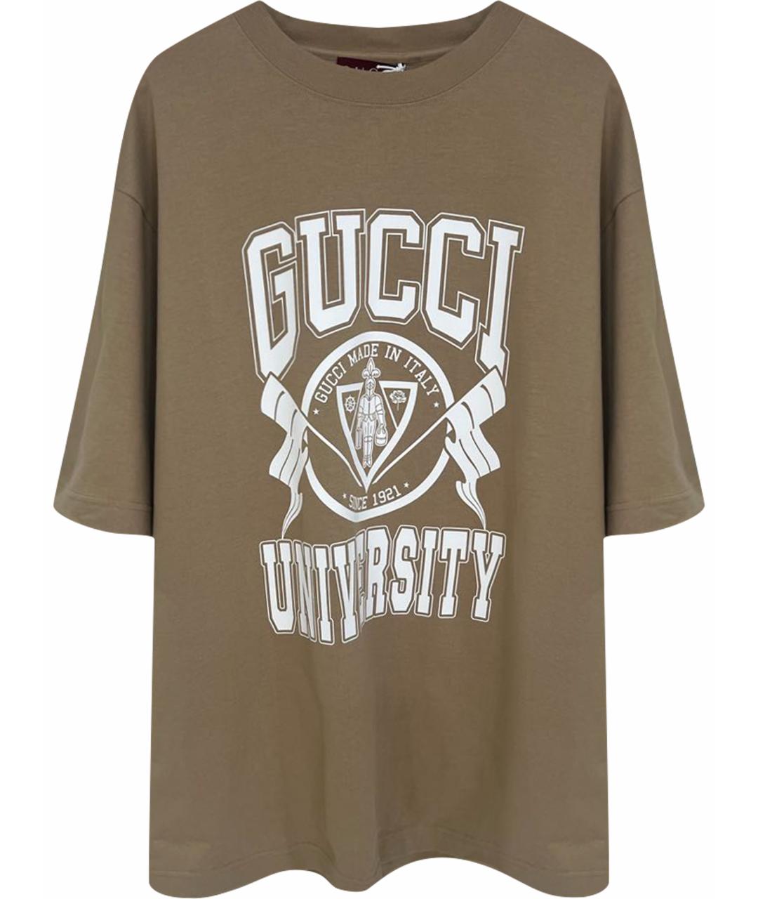 GUCCI Бежевая хлопковая футболка, фото 1