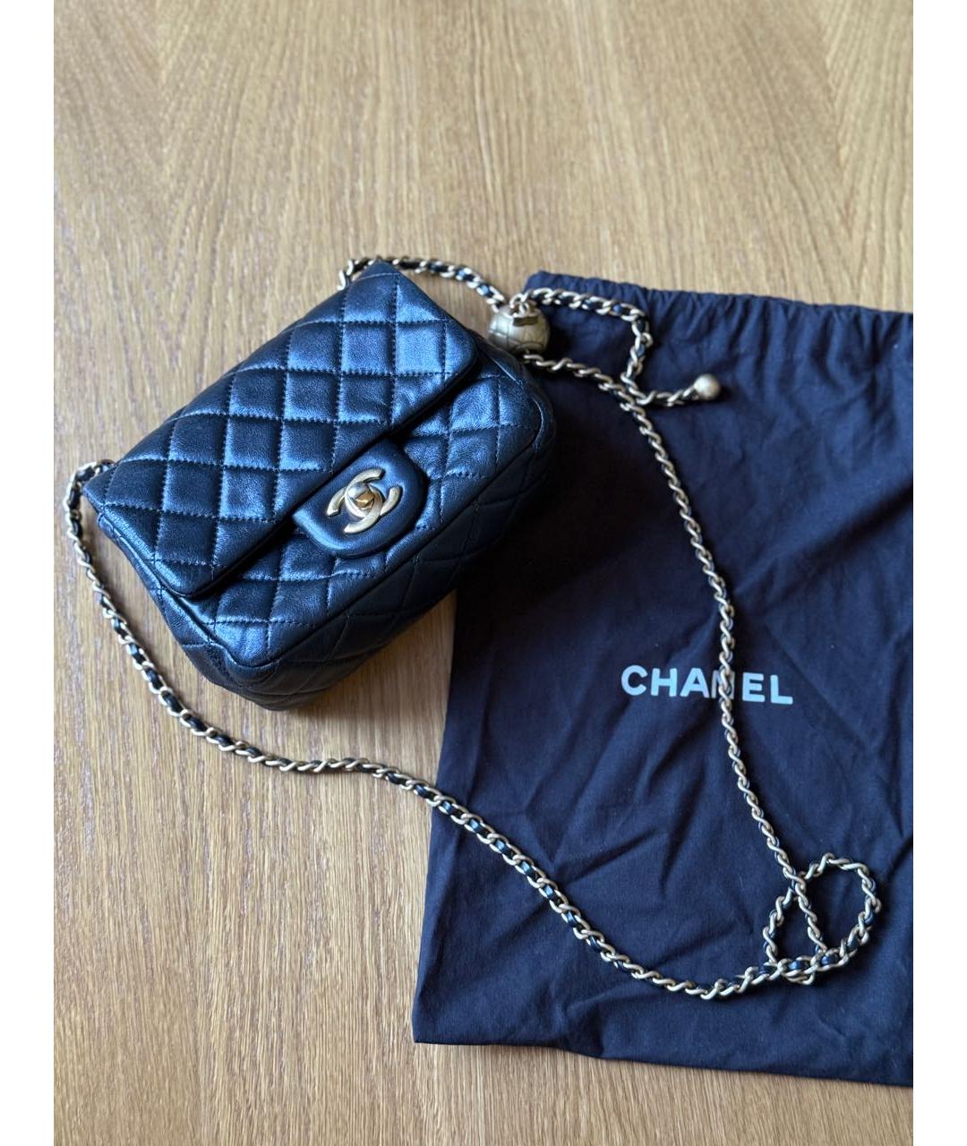 CHANEL Черная кожаная сумка через плечо, фото 2
