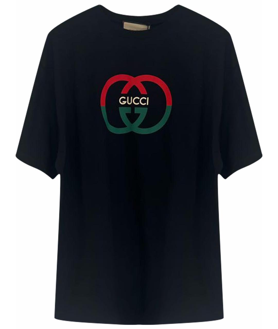 GUCCI Черная хлопковая футболка, фото 1