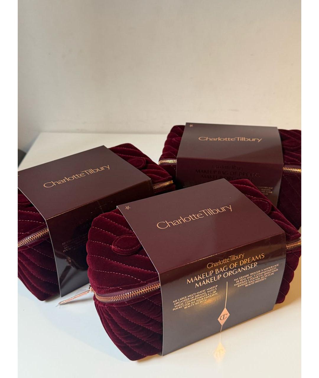 CHARLOTTE TILBURY Бордовая замшевая косметичка, фото 5