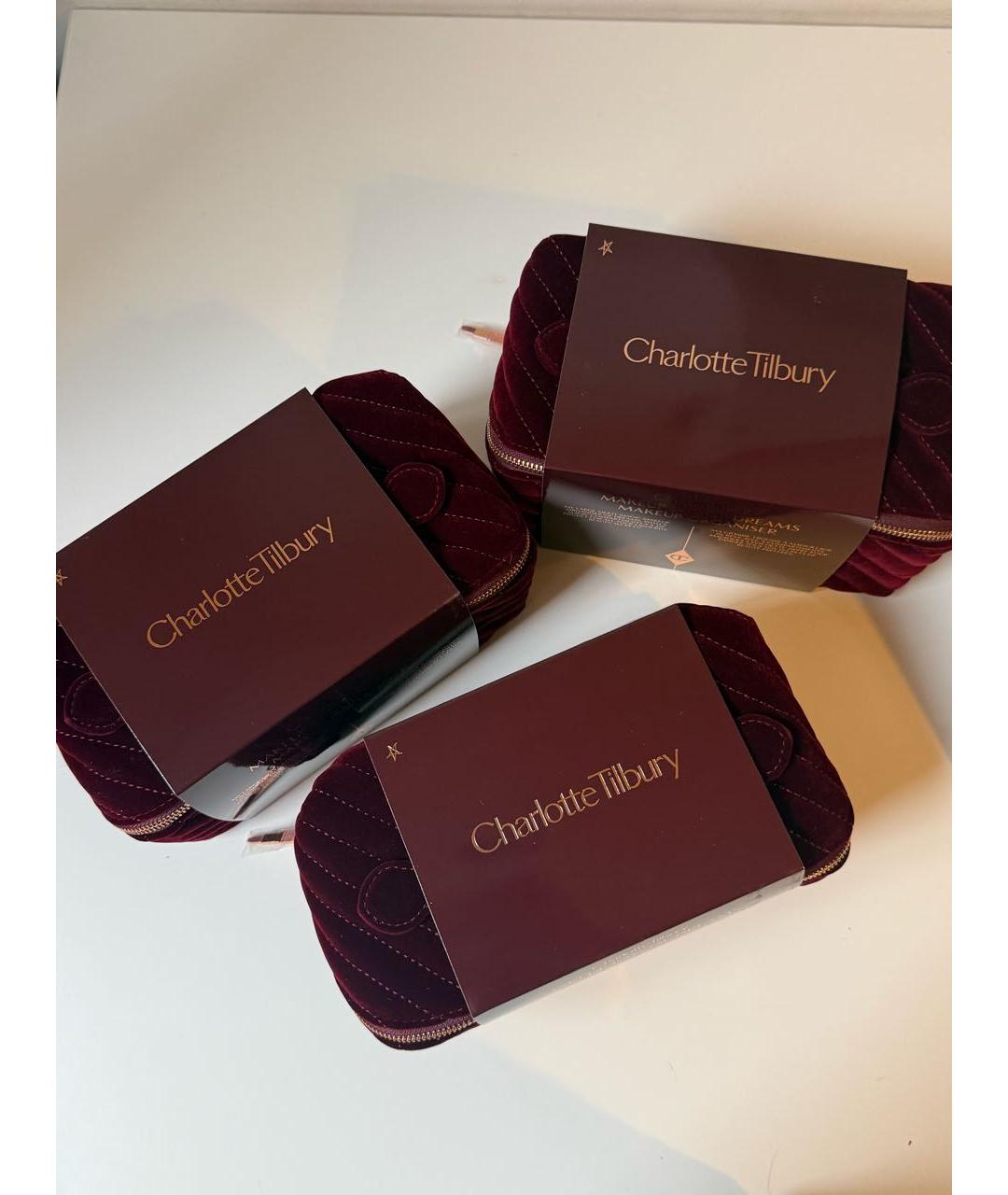 CHARLOTTE TILBURY Бордовая замшевая косметичка, фото 7