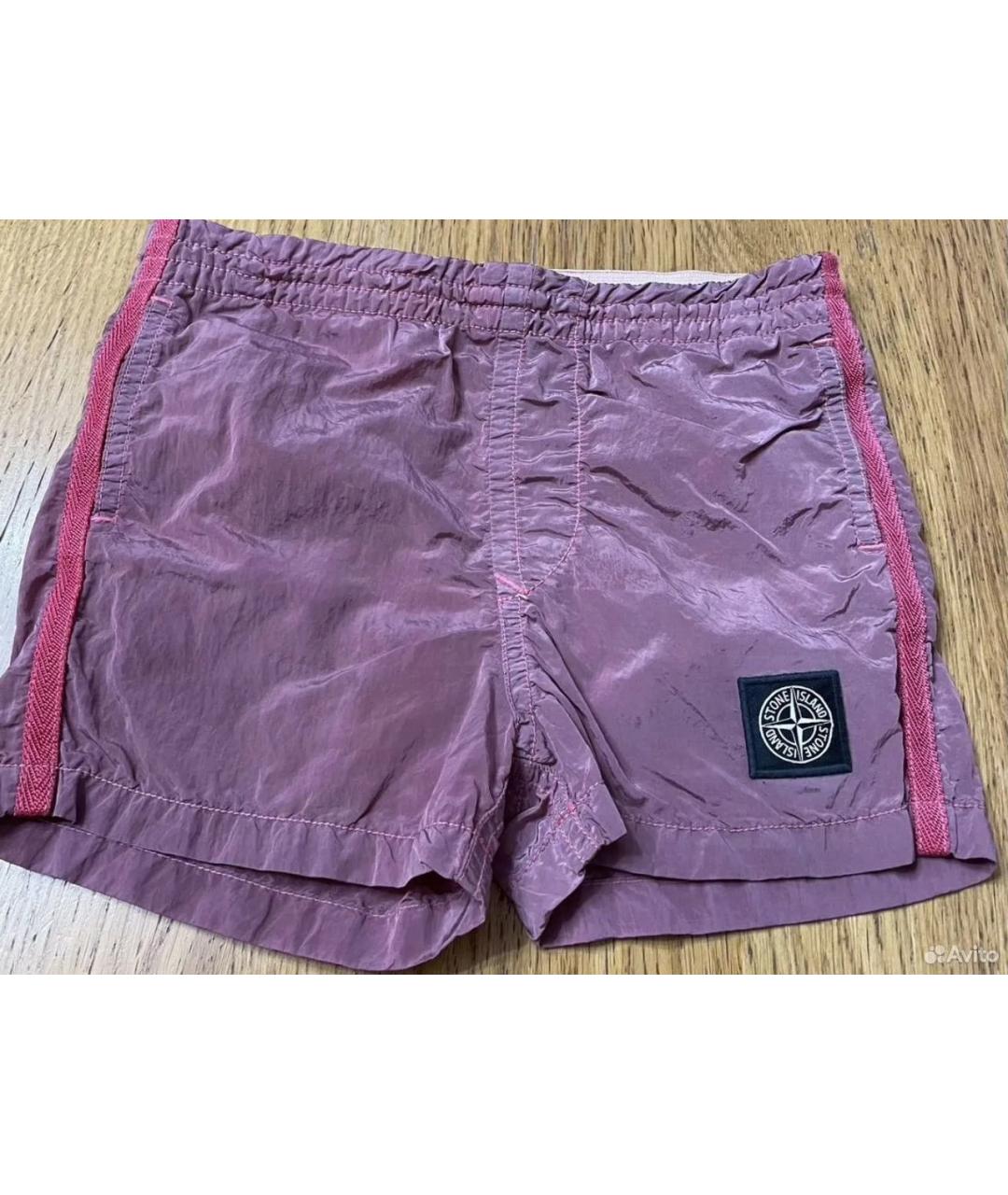 STONE ISLAND Фиолетовые полиэстеровые детские шорты, фото 2