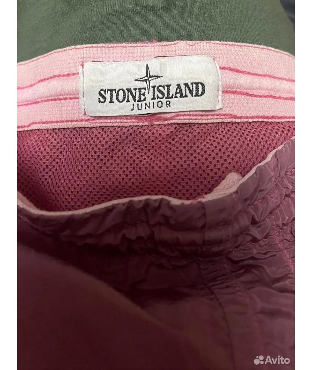 STONE ISLAND Фиолетовые полиэстеровые детские шорты, фото 5