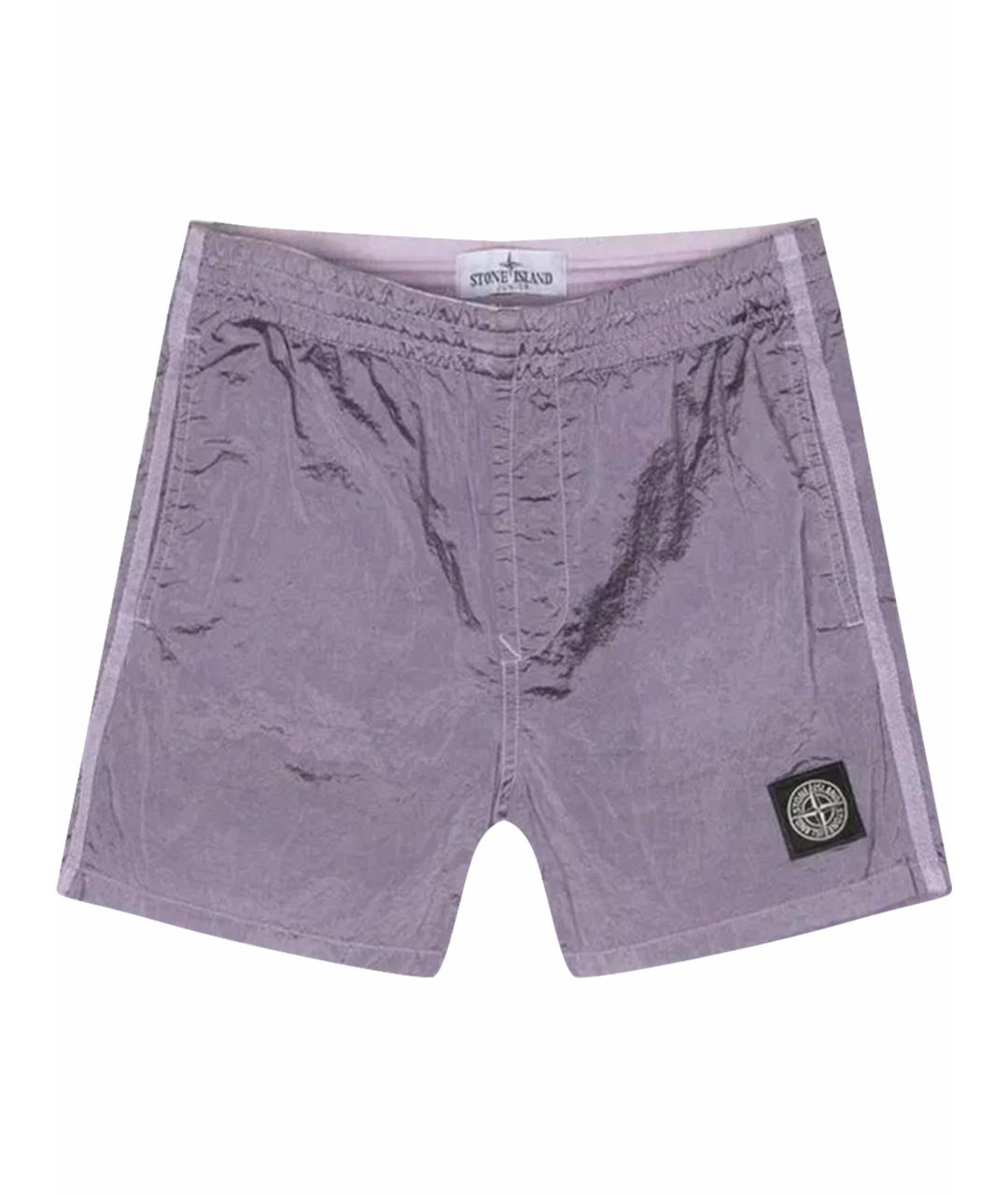 STONE ISLAND Фиолетовые полиэстеровые детские шорты, фото 1
