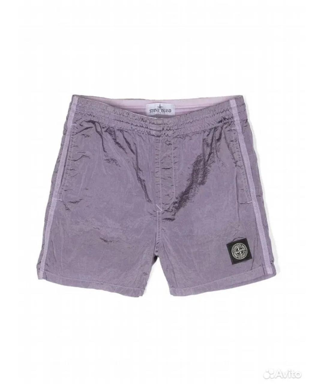 STONE ISLAND Фиолетовые полиэстеровые детские шорты, фото 7