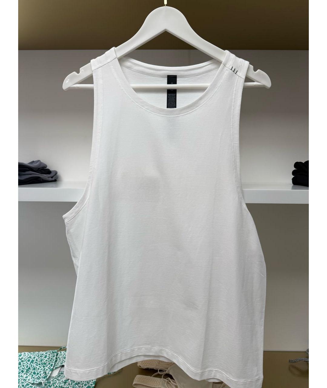 Lululemon Белая хлопко-полиэстеровая майка, фото 4