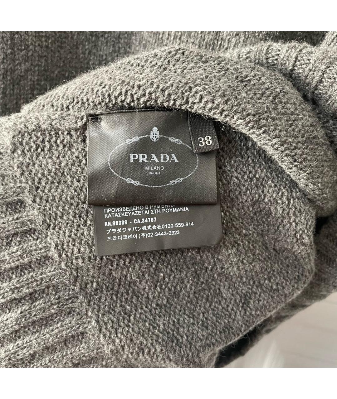 PRADA Антрацитовый шерстяной джемпер / свитер, фото 4