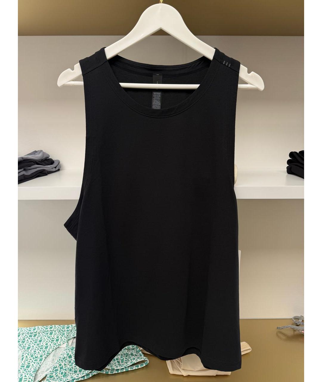 Lululemon Черная хлопко-полиэстеровая майка, фото 3