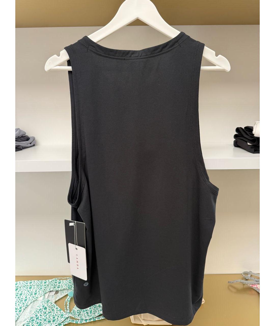 Lululemon Черная хлопко-полиэстеровая майка, фото 2
