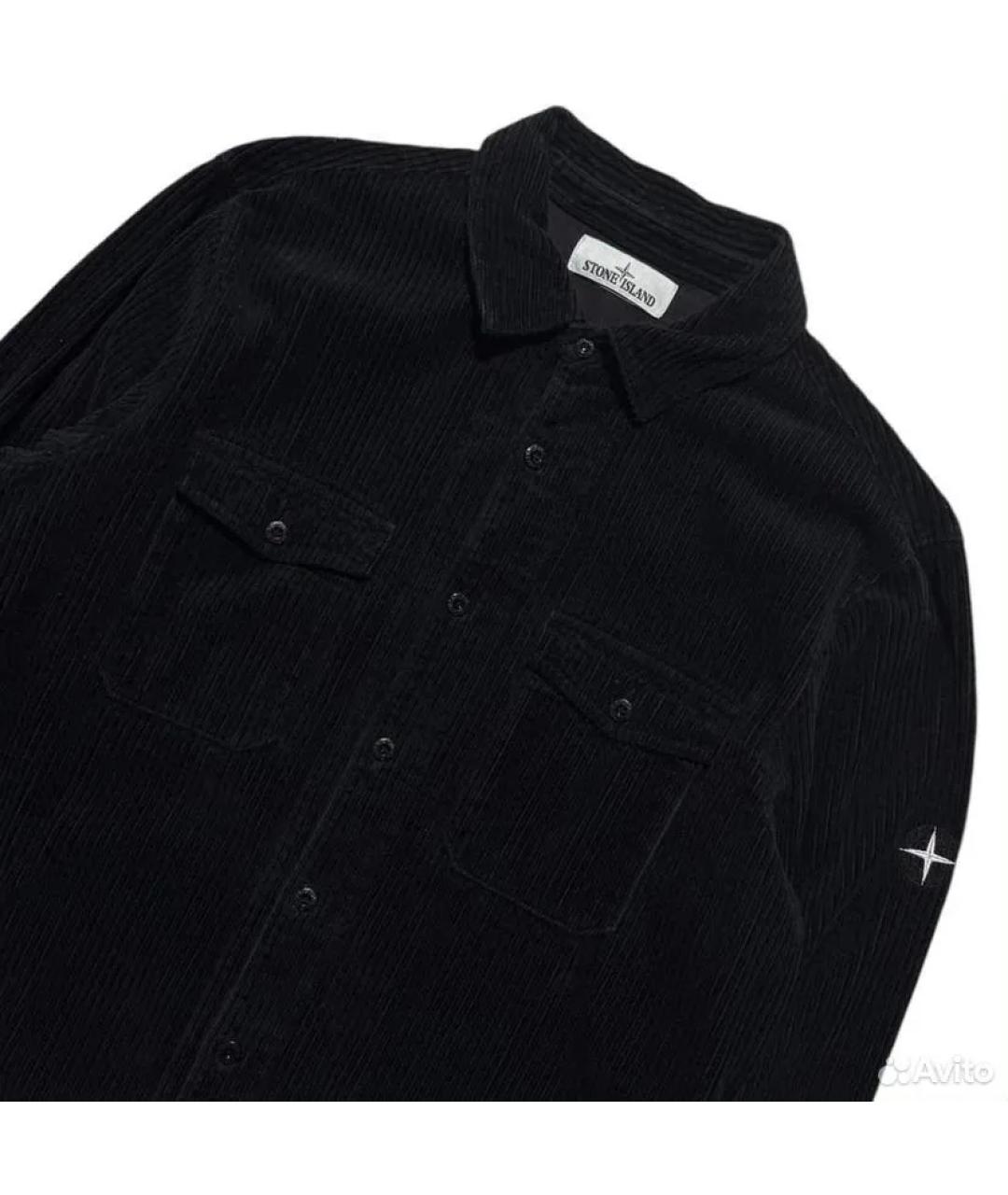 STONE ISLAND Черная хлопковая кэжуал рубашка, фото 8