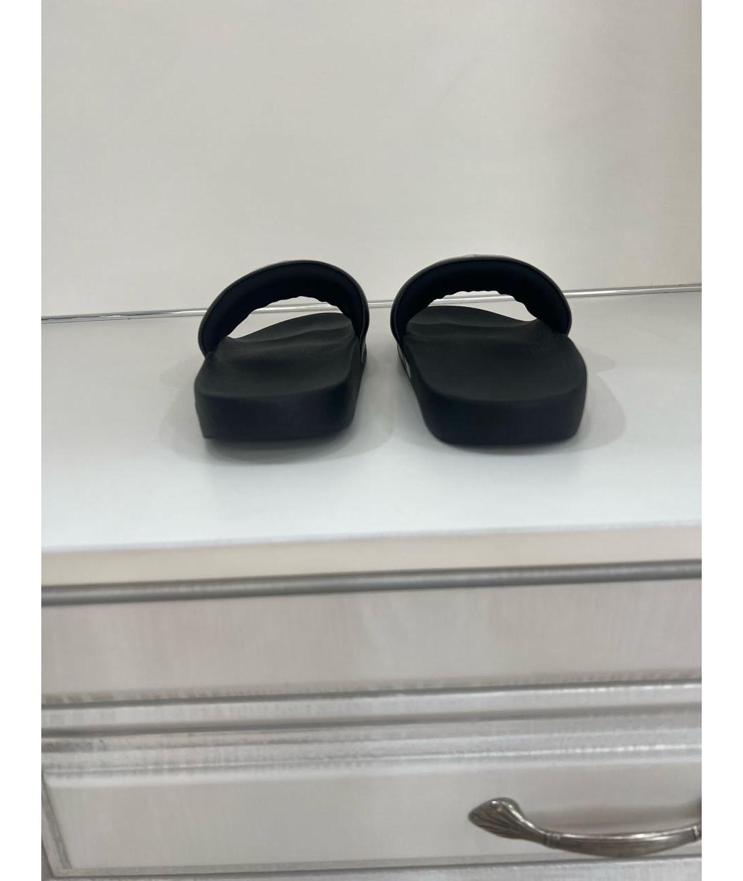 GUCCI Черные резиновые шлепанцы, фото 4