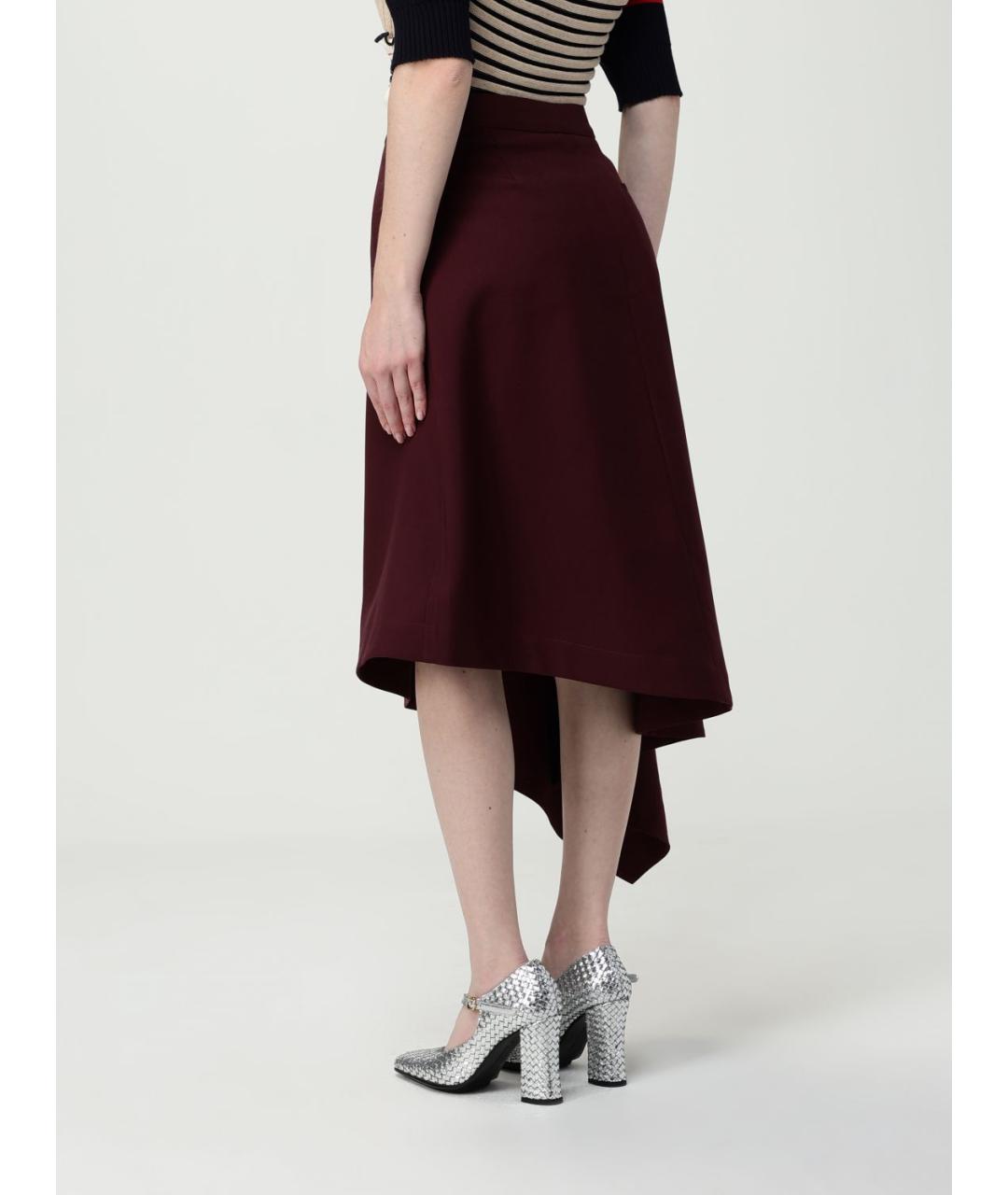 BOTTEGA VENETA Фиолетовая шерстяная юбка миди, фото 4