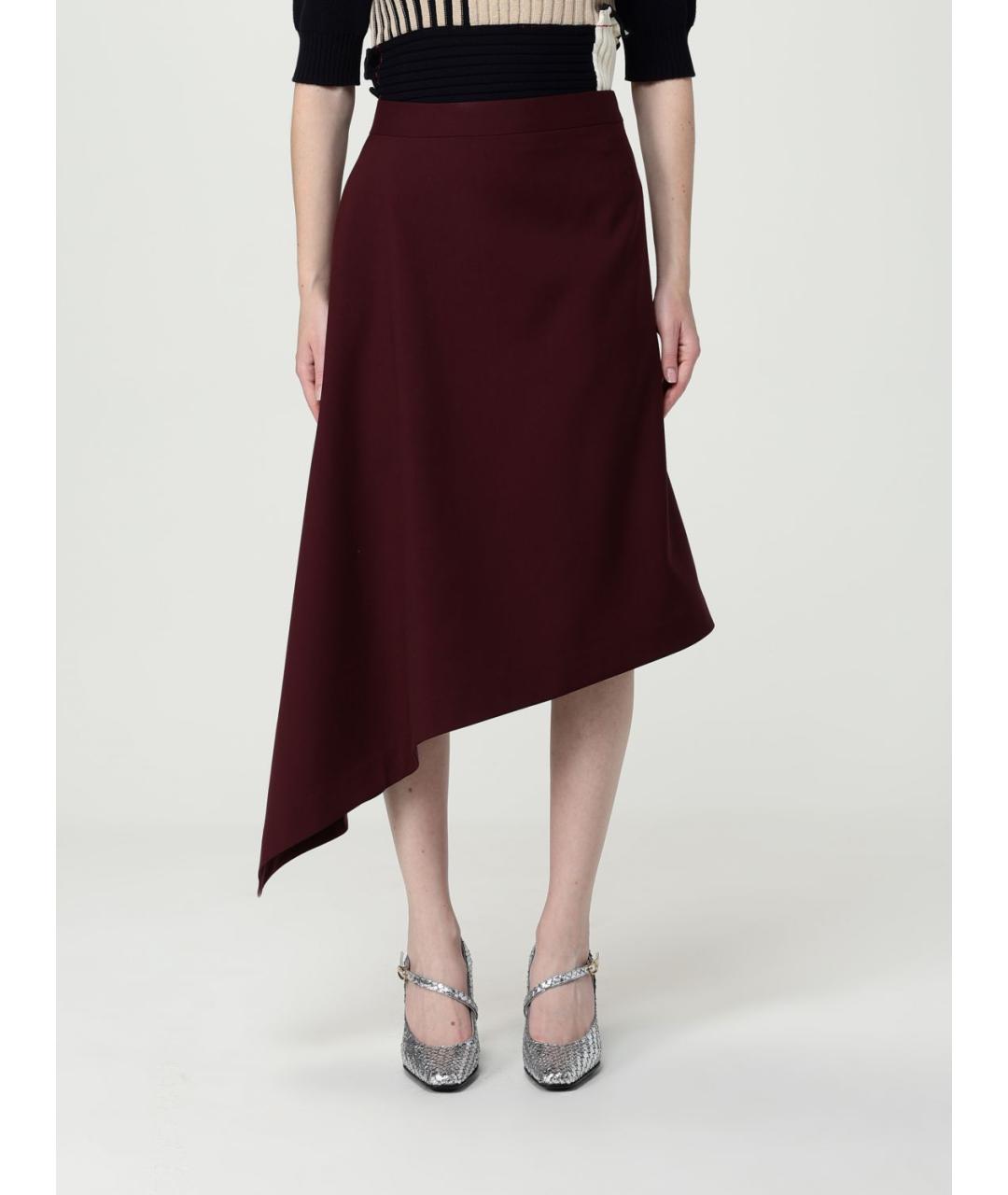 BOTTEGA VENETA Фиолетовая шерстяная юбка миди, фото 2