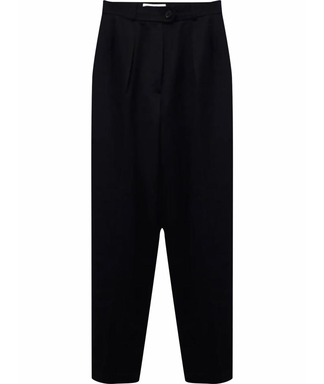 SAINT LAURENT Черные хлопковые прямые брюки, фото 1