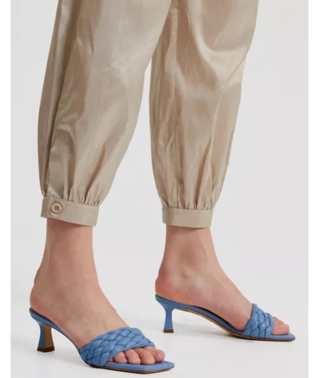 MAX MARA Бежевые шелковые брюки узкие, фото 5
