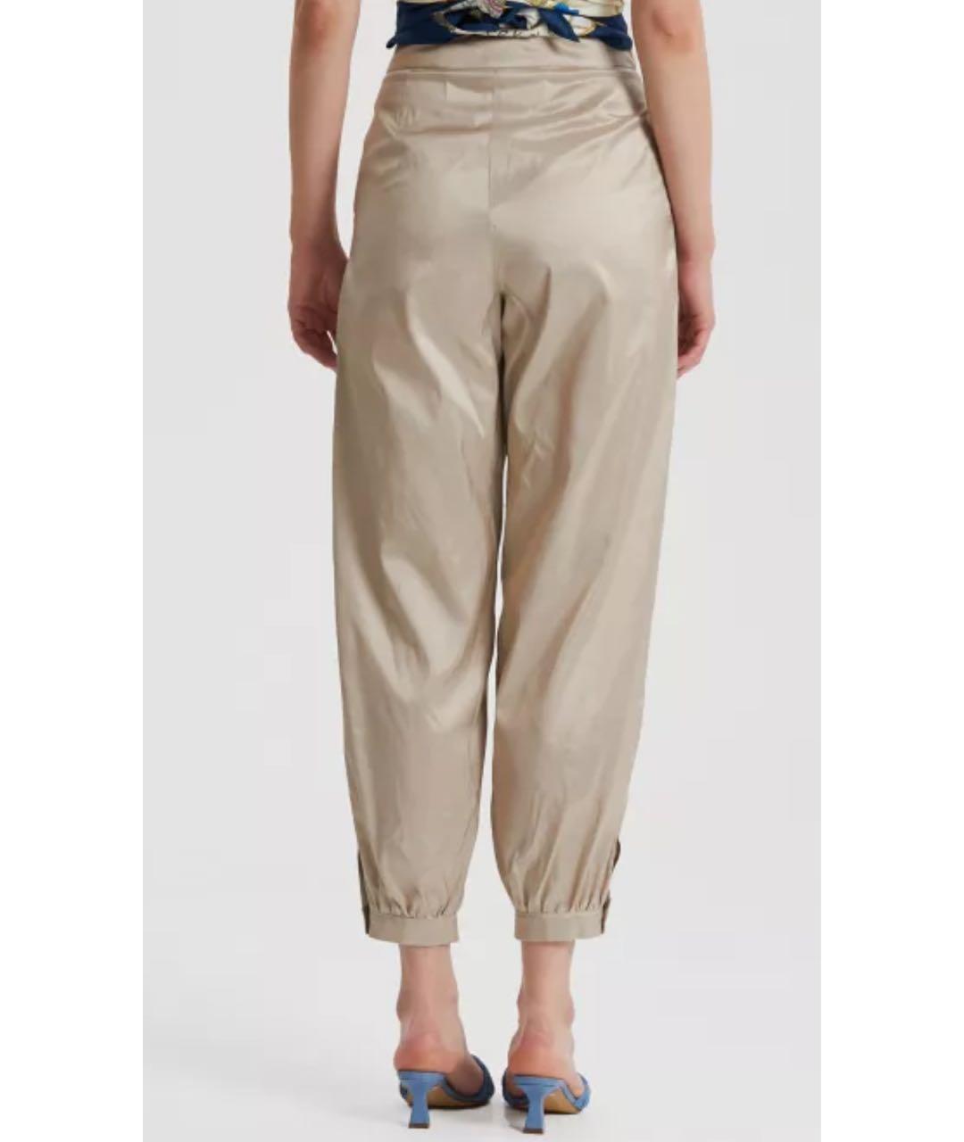 MAX MARA Бежевые шелковые брюки узкие, фото 2
