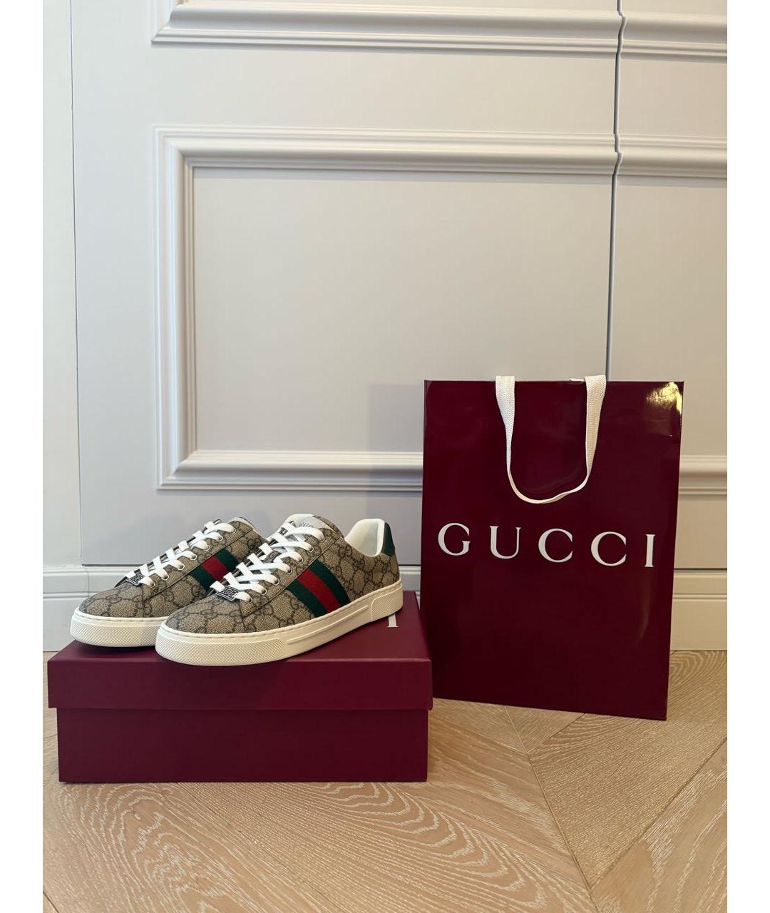 GUCCI Бежевые кеды, фото 5